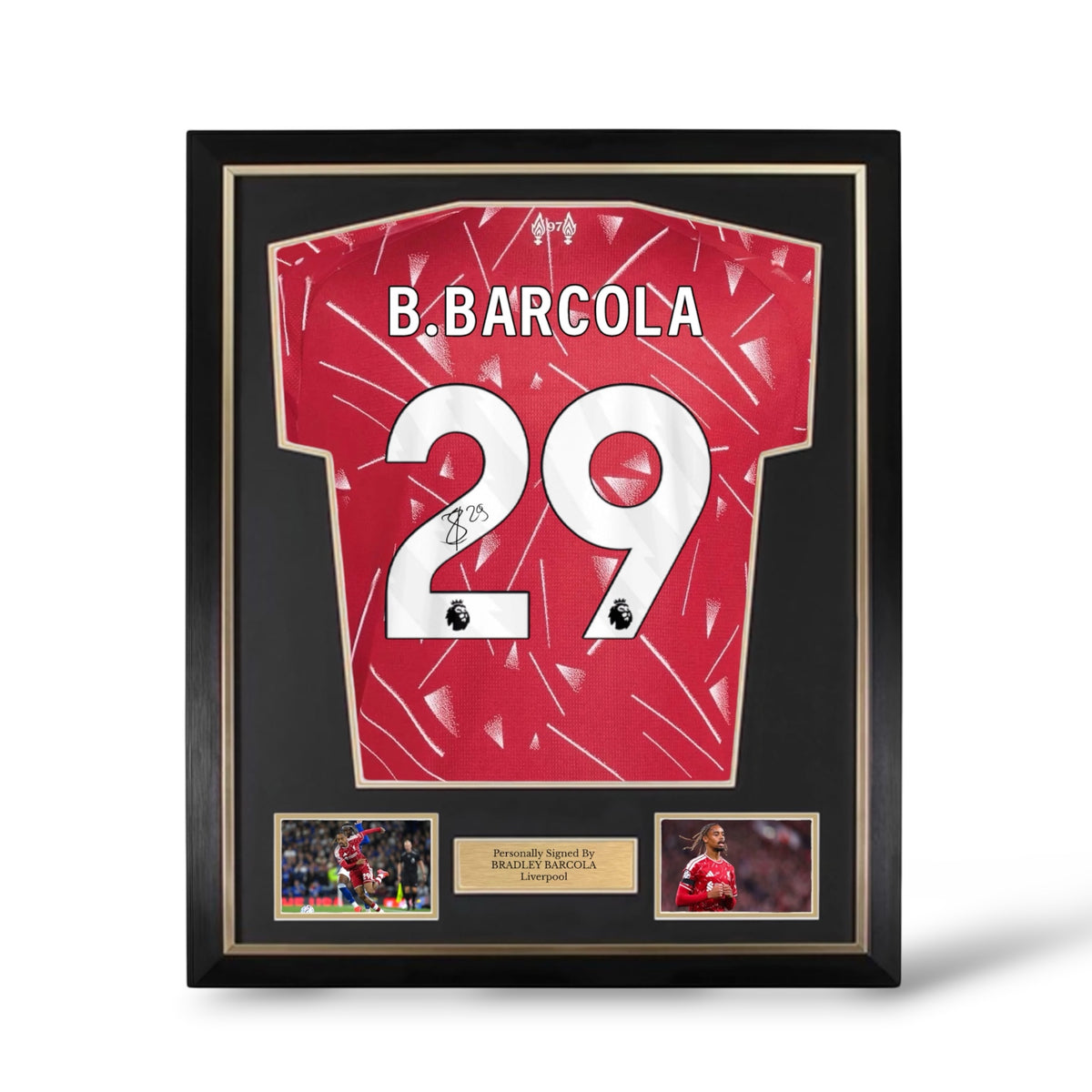 Bradley Barcola Signed Liverpool 2026/27 Home Shirt- Deluxe Framed
