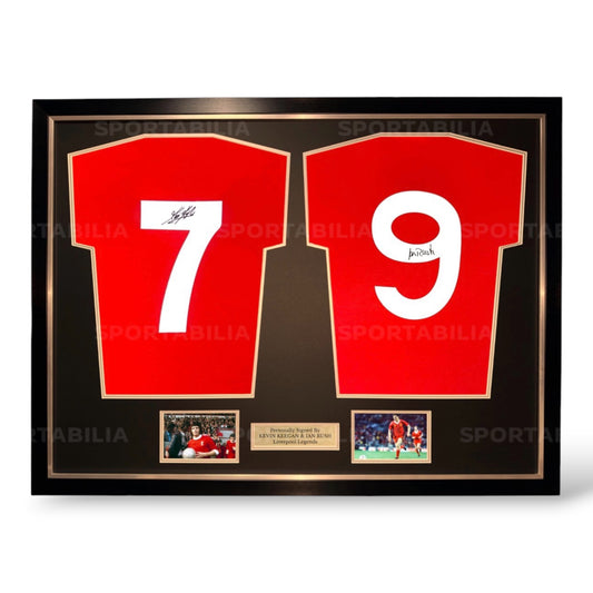 Kevin Keegan and Ian Rush Signed Liverpool Home Shirts- Dual Deluxe Framed