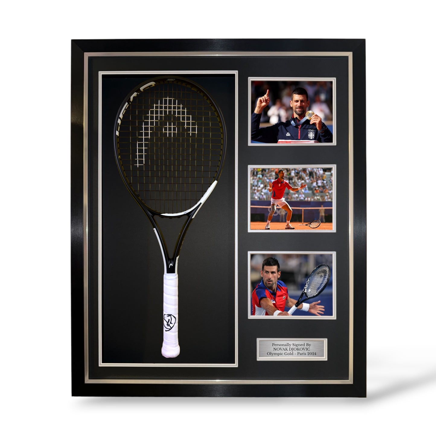 Novak Djokovic Signed Head Speed Novak S Tennis Racket/ Olympic Champion- Deluxe Framed