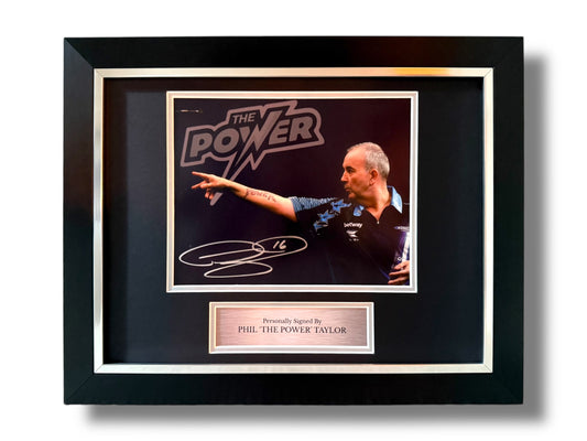 Phil Taylor Signed Photo- Deluxe Framed