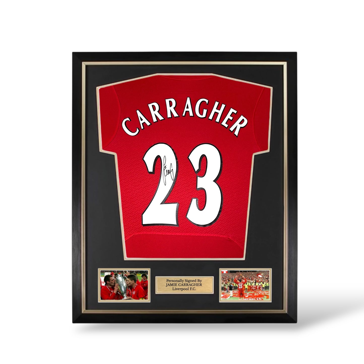 Jamie Carragher Signed Liverpool 2005 Istanbul Shirt- Deluxe Framed