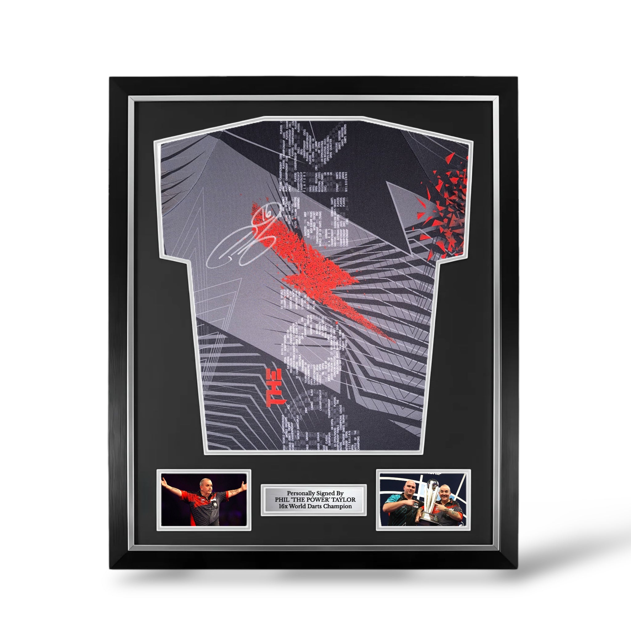 Phil Taylor Signed 2018 Target Darts Shirt- Deluxe Framed – Sportabilia