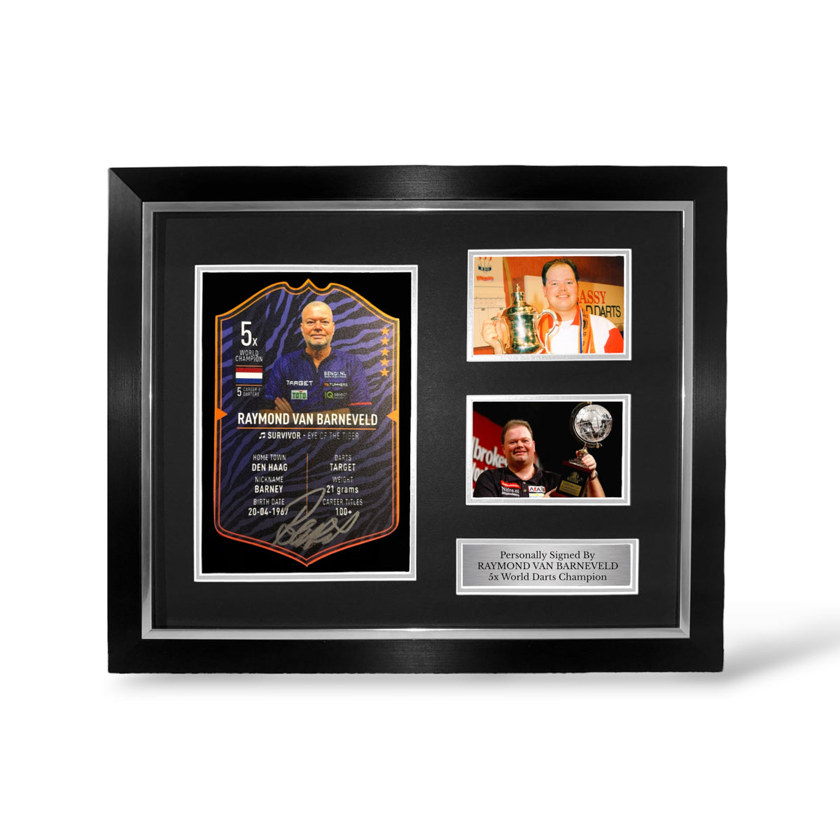 Raymond Van Barneveld Signed Ultimate Darts Card- Deluxe Framed