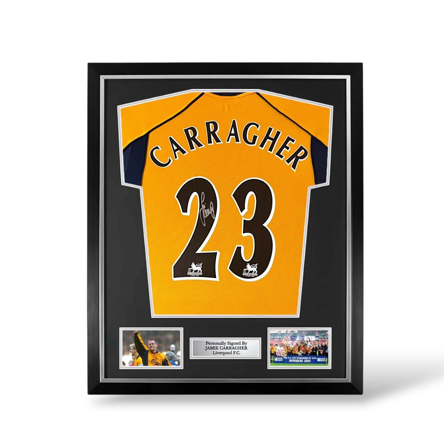 Jamie Carragher Signed Liverpool 2000/2001 Away Shirt- Deluxe Framed