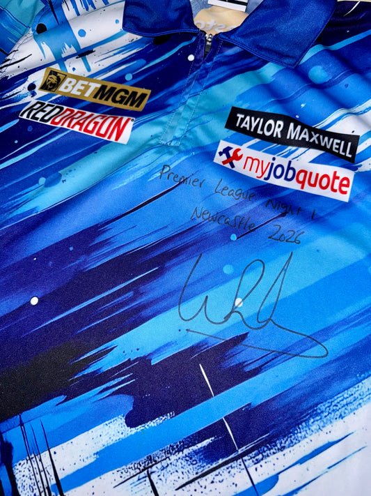 Luke Humphries MATCH WORN Signed 2026 Premier League Night 1 Newcastle Shirt