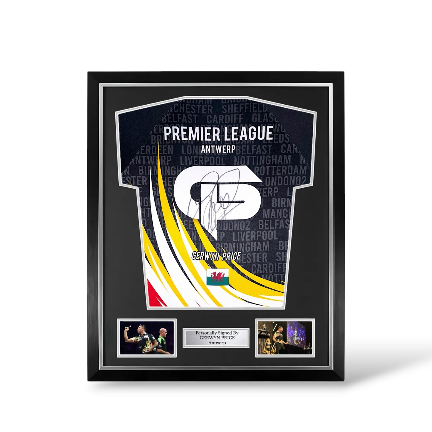 Gerwyn Price Signed Premier League Antwerp Shirt- Deluxe Framed