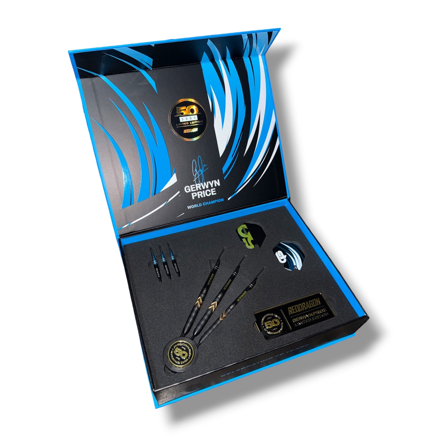 Gerwyn Price Signed Red Dragon 50 Year Limited Edition Darts Set