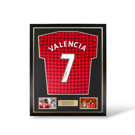 Antonio Valencia Signed Manchester United 2012/13 Home Shirt- Deluxe Framed