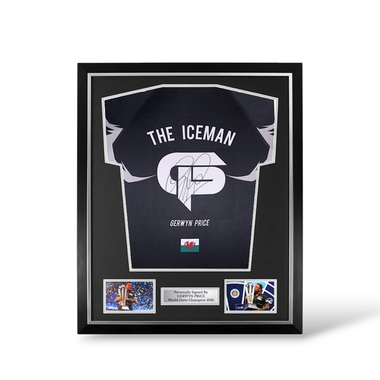 Gerwyn Price Signed World Champion 2021 Style Shirt- Deluxe Framed