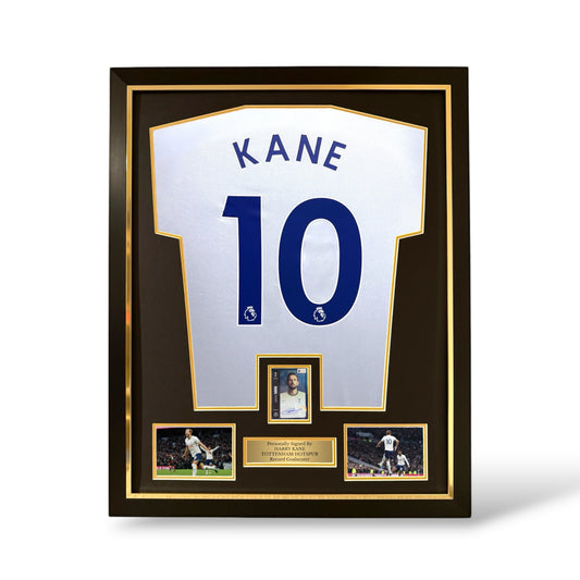 Harry Kane Signed Official Merlin 40/49 Auto Card/ Tottenham Hotspur 2022/23 Home Shirt- Deluxe Framed