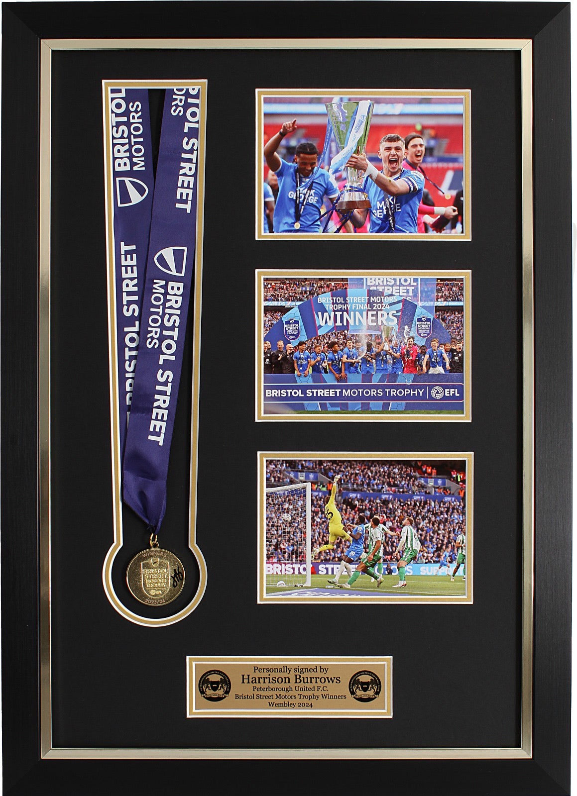 Harrison Burrows Signed Bristol Street Motors Trophy 2024 Replica Medal- Deluxe Framed