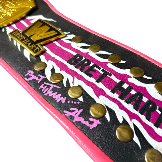 Bret Hart Signed Custom World Heavyweight Championship Belt (Steve Grad Authenticated)