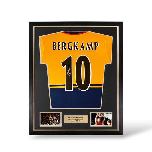 Dennis Bergkamp Signed Arsenal 1997-99 Away Shirt- Deluxe Framed