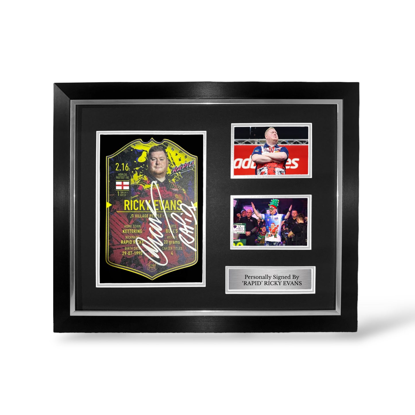 Ricky Evans Signed Ultimate Darts Card- Deluxe Framed