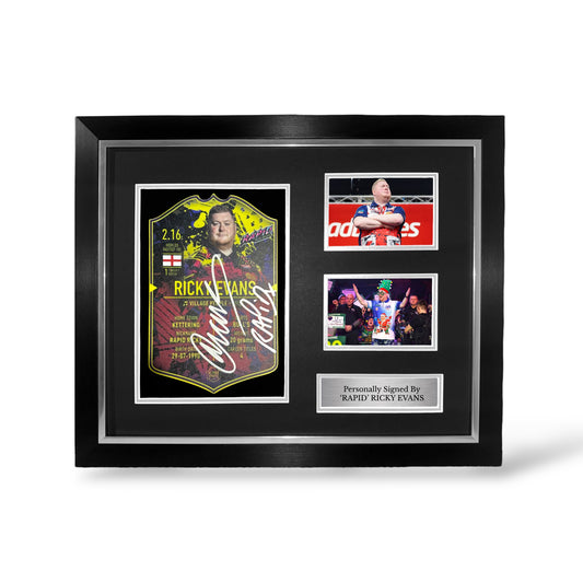 Ricky Evans Signed Ultimate Darts Card- Deluxe Framed
