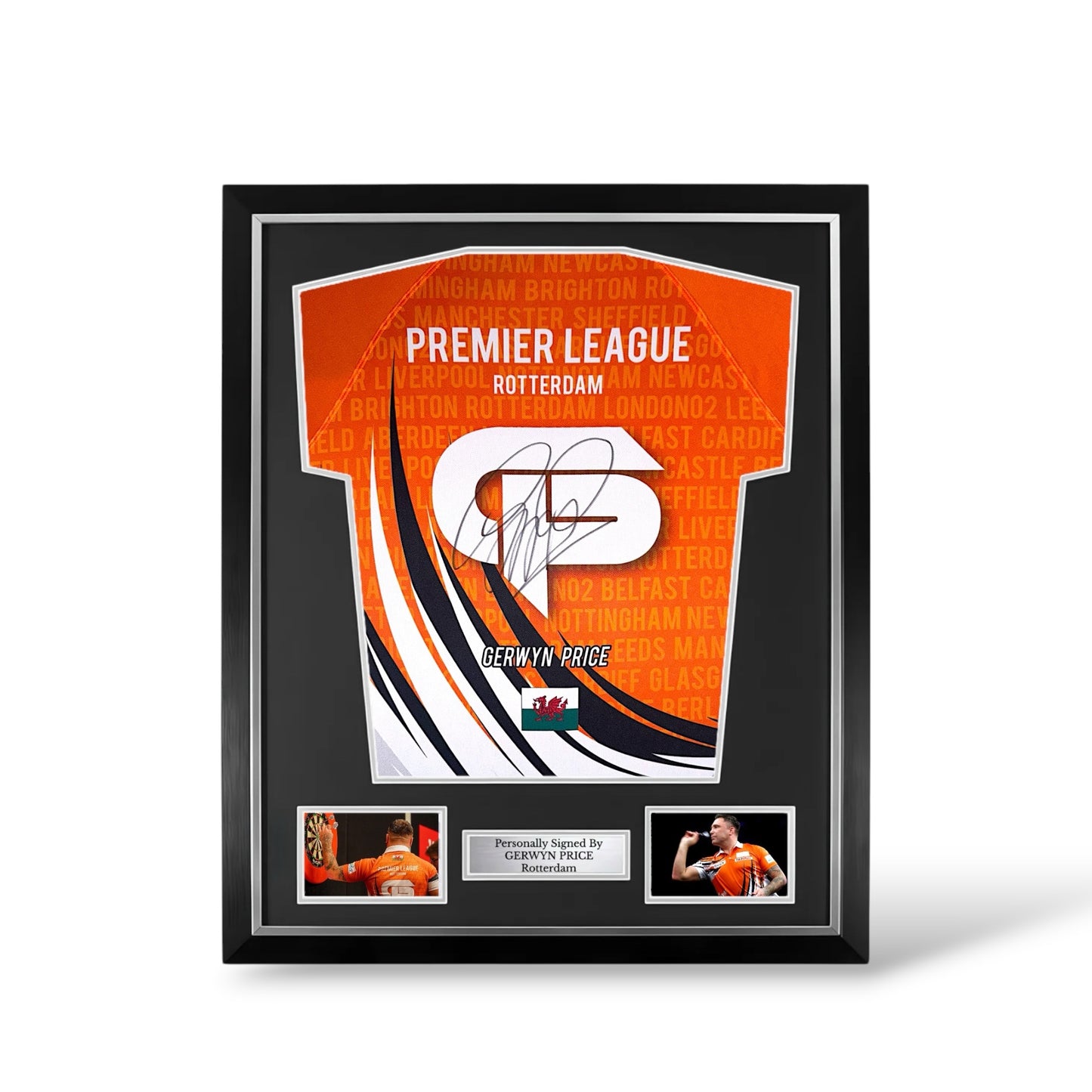 Gerwyn Price Signed Premier League Rotterdam Shirt- Deluxe Framed