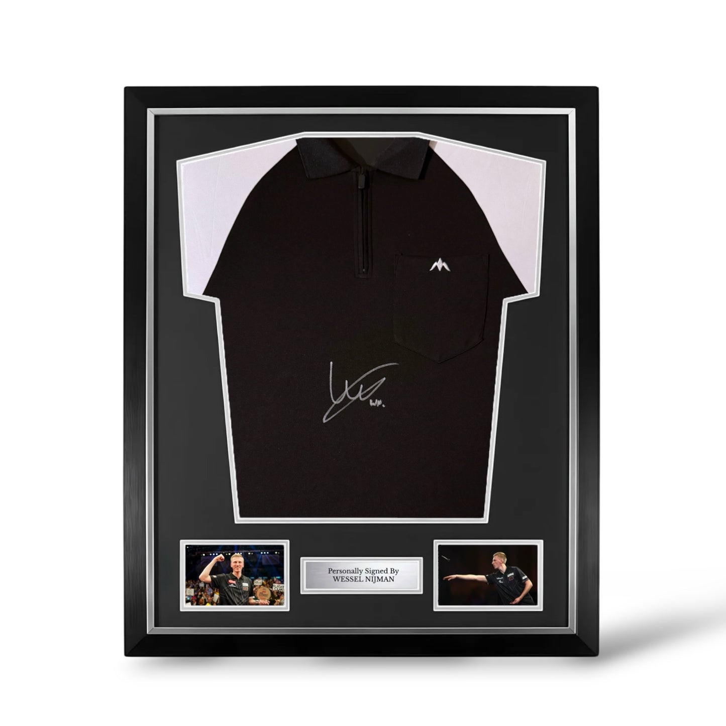 Wessel Nijman Signed Mission Darts Shirt- Deluxe Framed