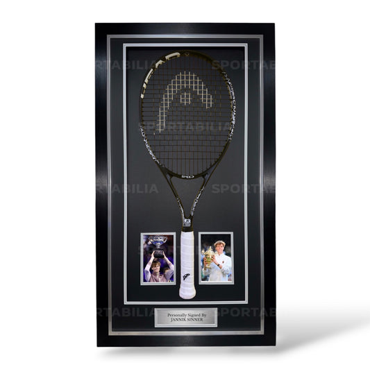 Jannik Sinner Signed Head Speed Tennis Racket- Deluxe Framed