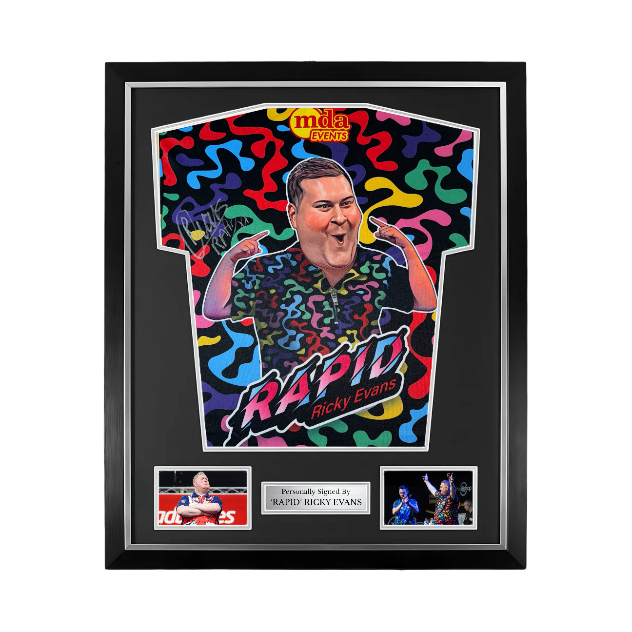 ‘Rapid’ Ricky Evans Rear Signed Darts Shirt (2025 Edition)- Deluxe Framed