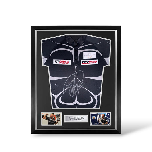 Gerwyn Price Signed Black Shirt- Deluxe Framed