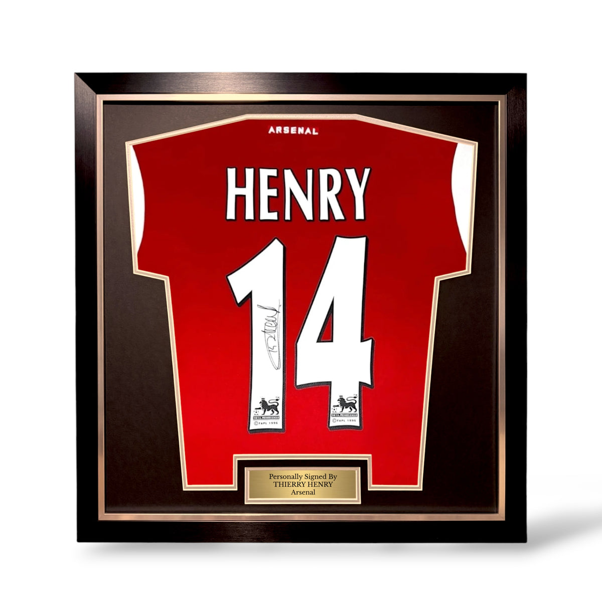Thierry Henry Signed Arsenal Home Shirt- Simple Deluxe Framed