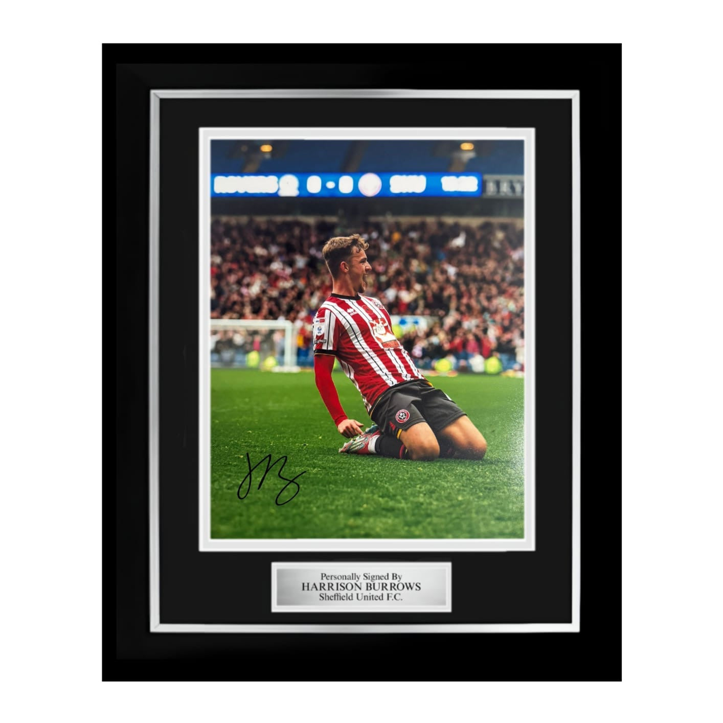 Harrison Burrows Signed 14x11 Photo ‘First Sheffield United Goal’- Deluxe Framed