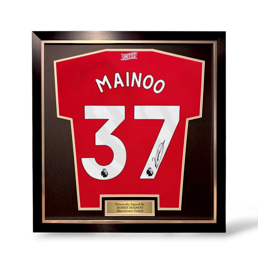 Kobbie Mainoo Signed Manchester United 2026/27 Home Shirt- Simple Deluxe Framed