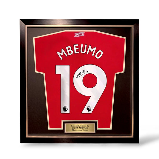 Bryan Mbeumo Signed Manchester United 2026/27 Home Shirt- Simple Deluxe Framed m