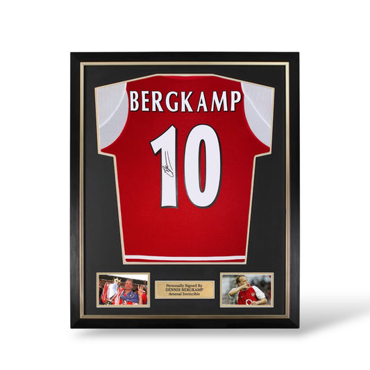 Dennis Bergkamp Signed Arsenal 2003/04 Invincible Home Shirt- Deluxe Framed