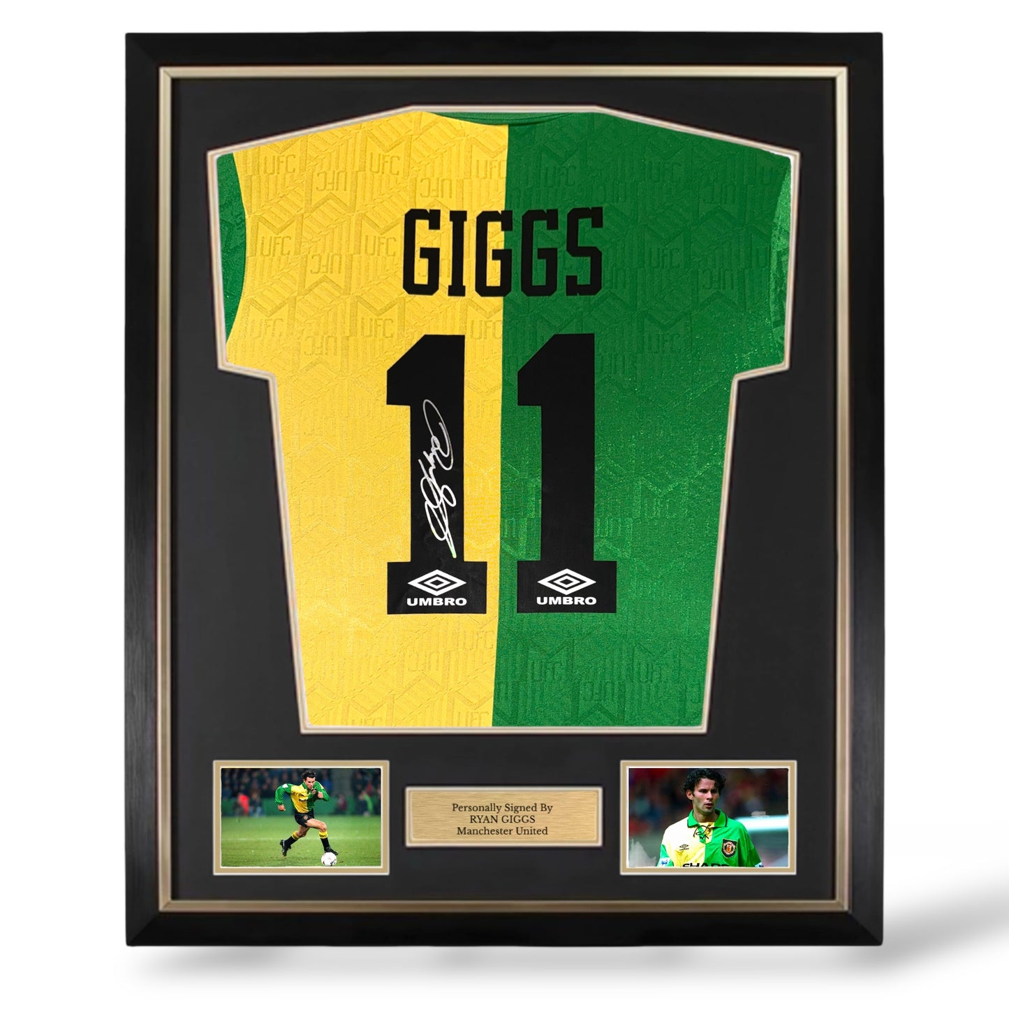 Ryan Giggs Signed Manchester United 1992-1994 Third Shirt- Deluxe Framed