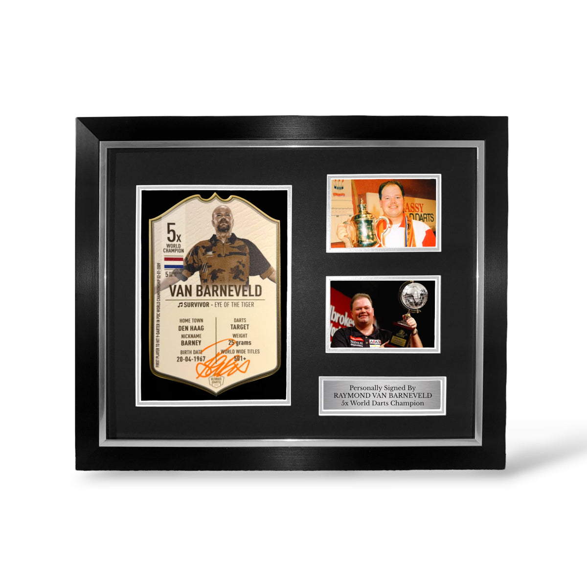 Raymond Van Barneveld Signed Immortal Ultimate Darts Card- Deluxe Framed