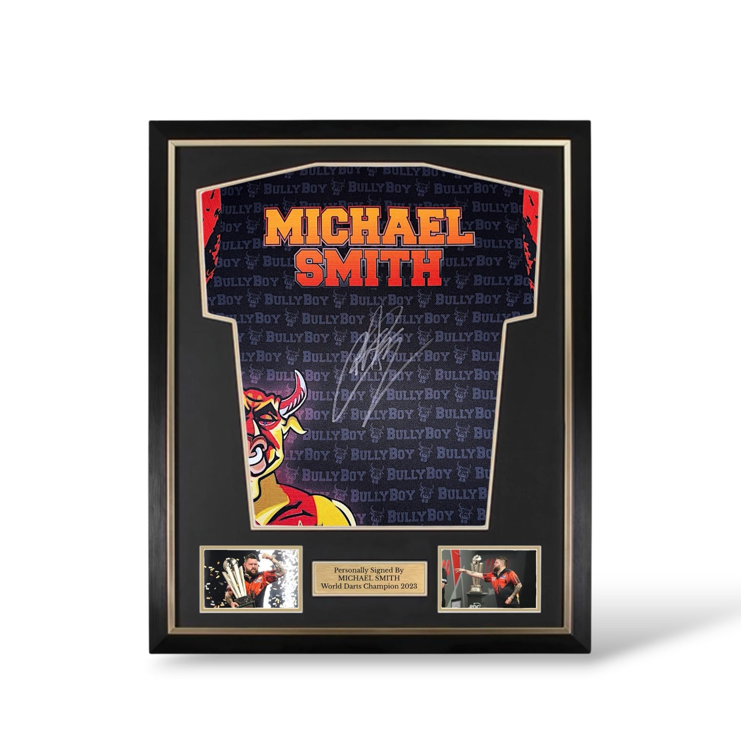 Michael Smith Signed Official Darts Shirt- Deluxe Framed