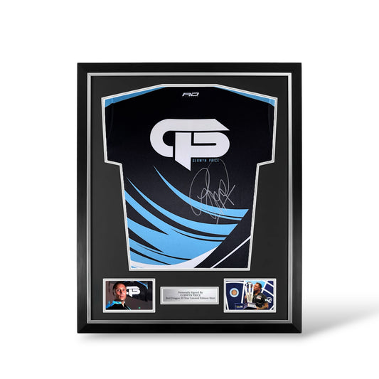 Gerwyn Price Signed Official Red Dragon 50 Years Anniversary Shirt- Deluxe Framed