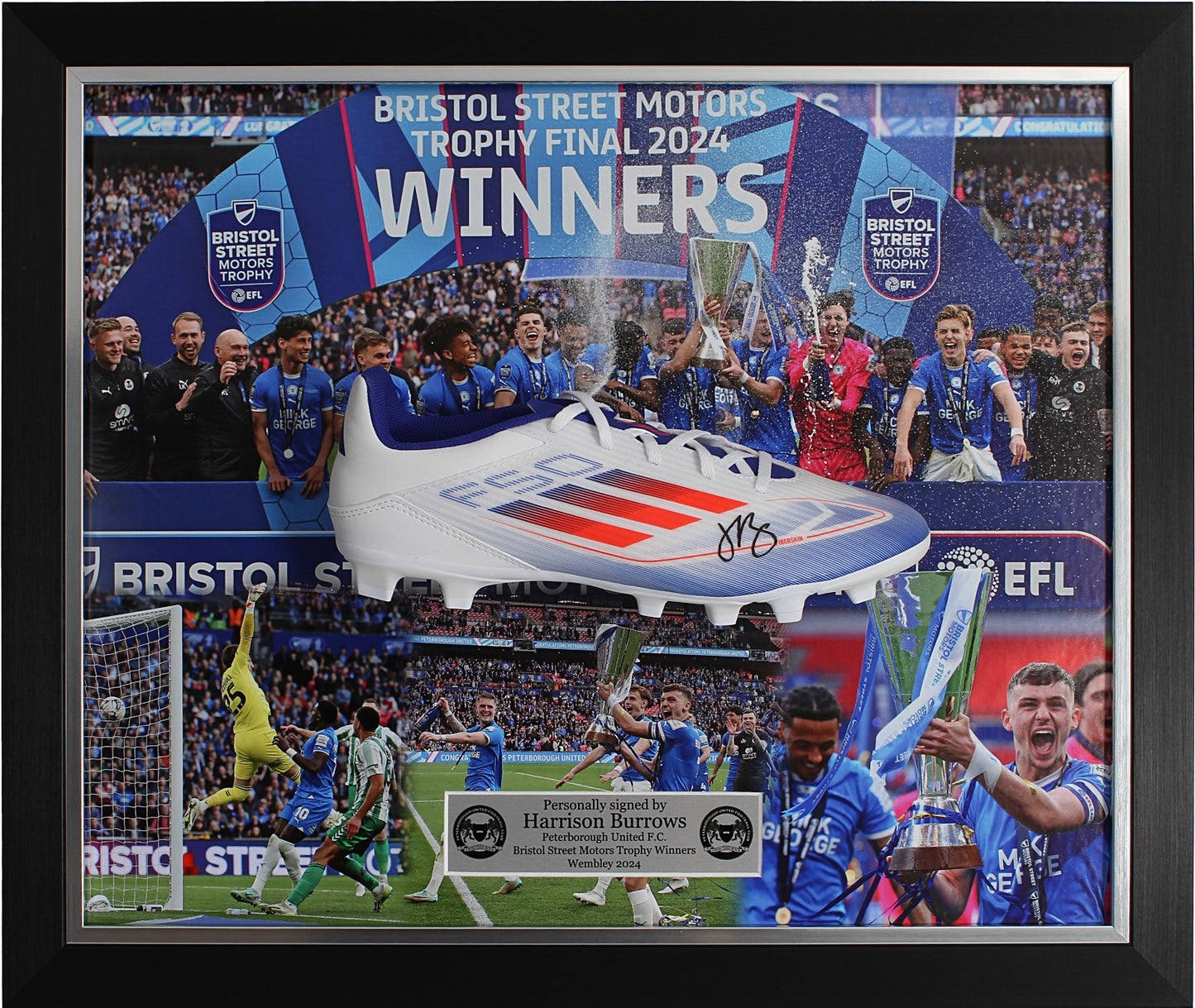 Harrison Burrows Signed Adidas F50 Football Boot- Deluxe Dome Framed