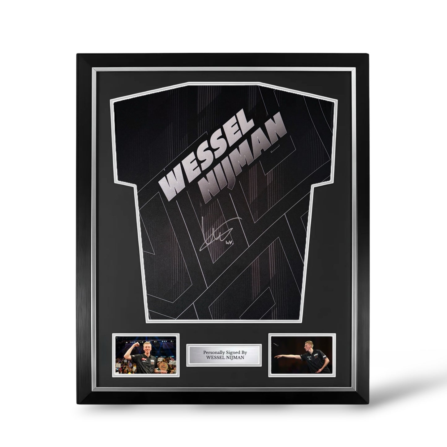 Wessel Nijman Signed Mission Darts Match Issued Shirt- Deluxe Framed