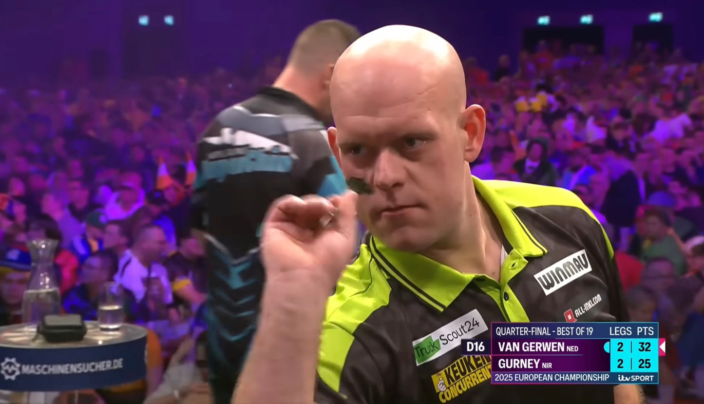 Michael Van Gerwen MATCH WORN Signed 2025 European Championship Shirt