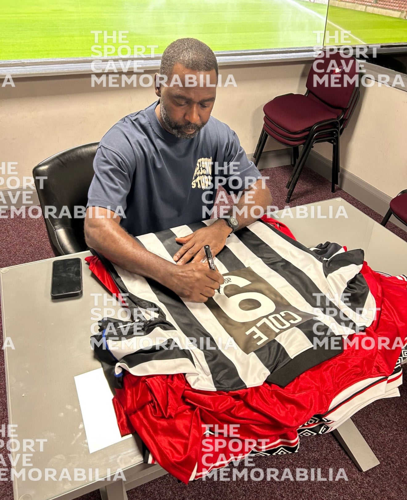 Andy Cole Signed Newcastle United 1993-95 Home Shirt- Deluxe Framed