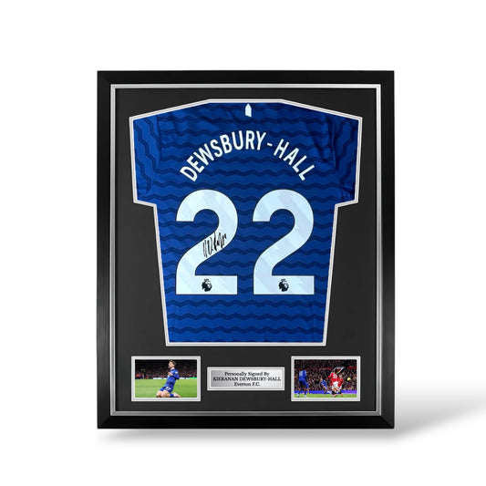 Kiernan Dewsbury-Hall Signed Everton 2025/26 Home Shirt- Deluxe Framed