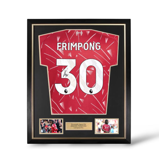 Jeremie Frimpong Signed Liverpool 2026/27 Home Shirt- Deluxe Framed