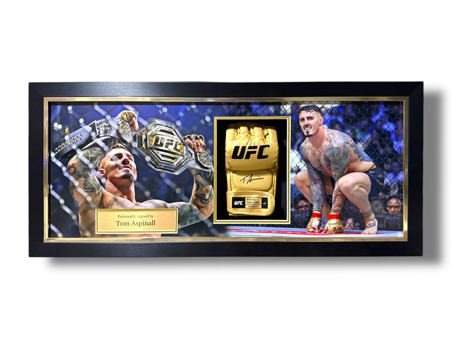 Tom Aspinall Signed UFC Gold Glove- Deluxe Framed