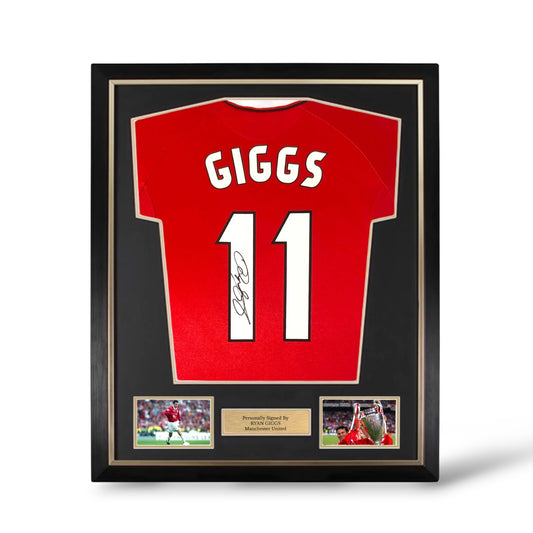 Ryan Giggs Signed Manchester United 1999 Champions League Home Shirt- Deluxe Framed