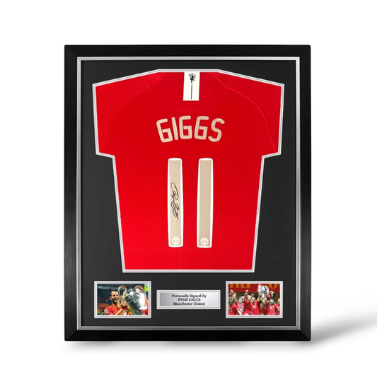 Ryan Giggs Signed Manchester United 2008 Champions League Home Shirt- Deluxe Framed