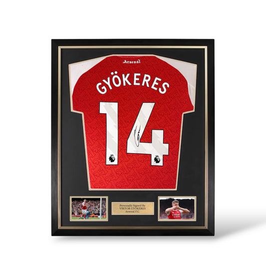 Viktor Gyokeres Signed Arsenal 2025/26 Home Shirt- Deluxe Framed