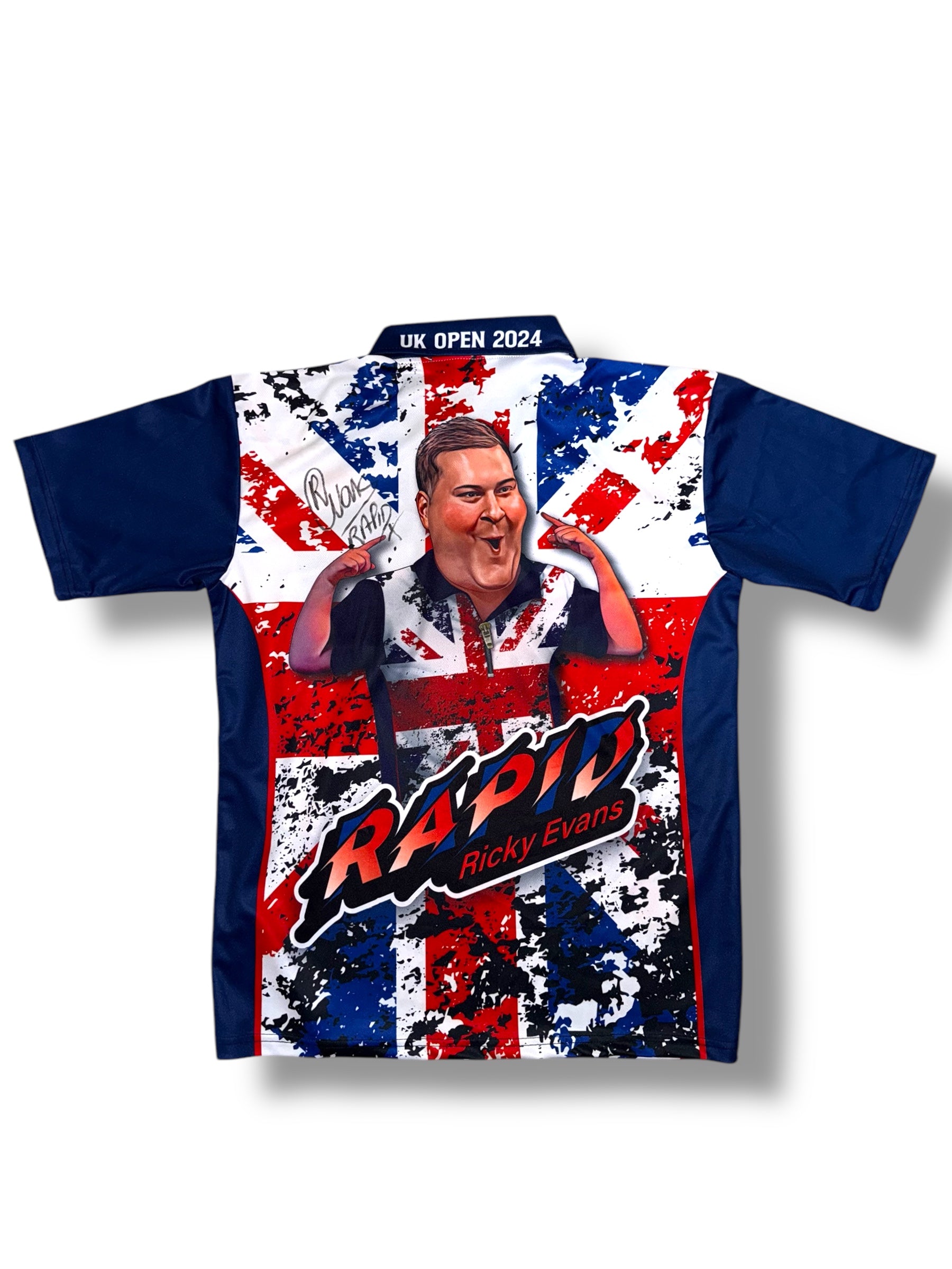 ‘Rapid’ Ricky Evans Rear Signed Darts Shirt (UK Open 2024 Style ...