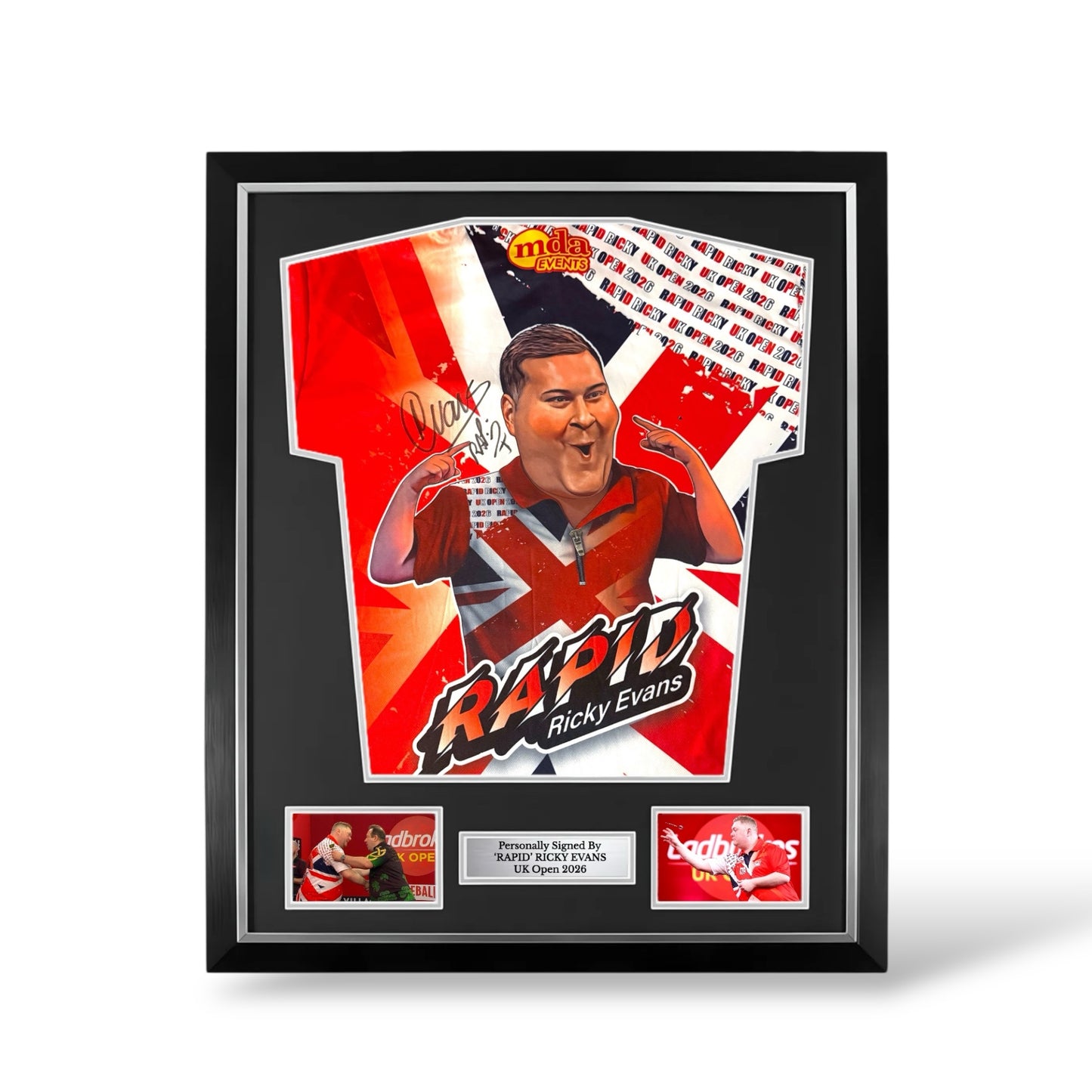 ‘Rapid’ Ricky Evans Signed Darts Shirt (UK Open 2026 Style)- Deluxe Framed