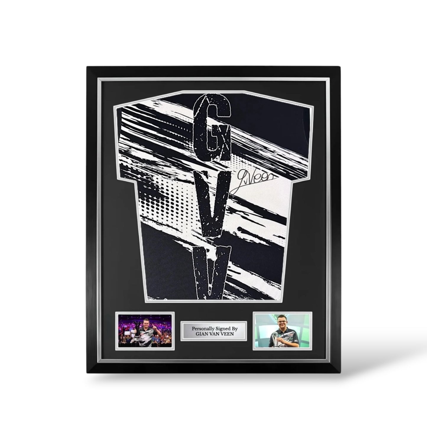 Gian Van Veen Rear Signed Official Darts Shirt- Deluxe Framed
