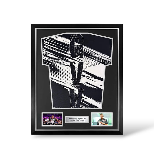 Gian Van Veen Rear Signed Official Darts Shirt- Deluxe Framed