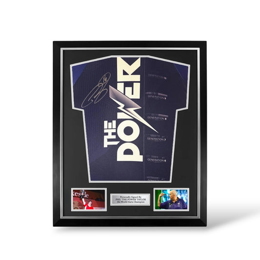 Phil Taylor Signed Official 2024 Target Darts Shirt- Deluxe Framed