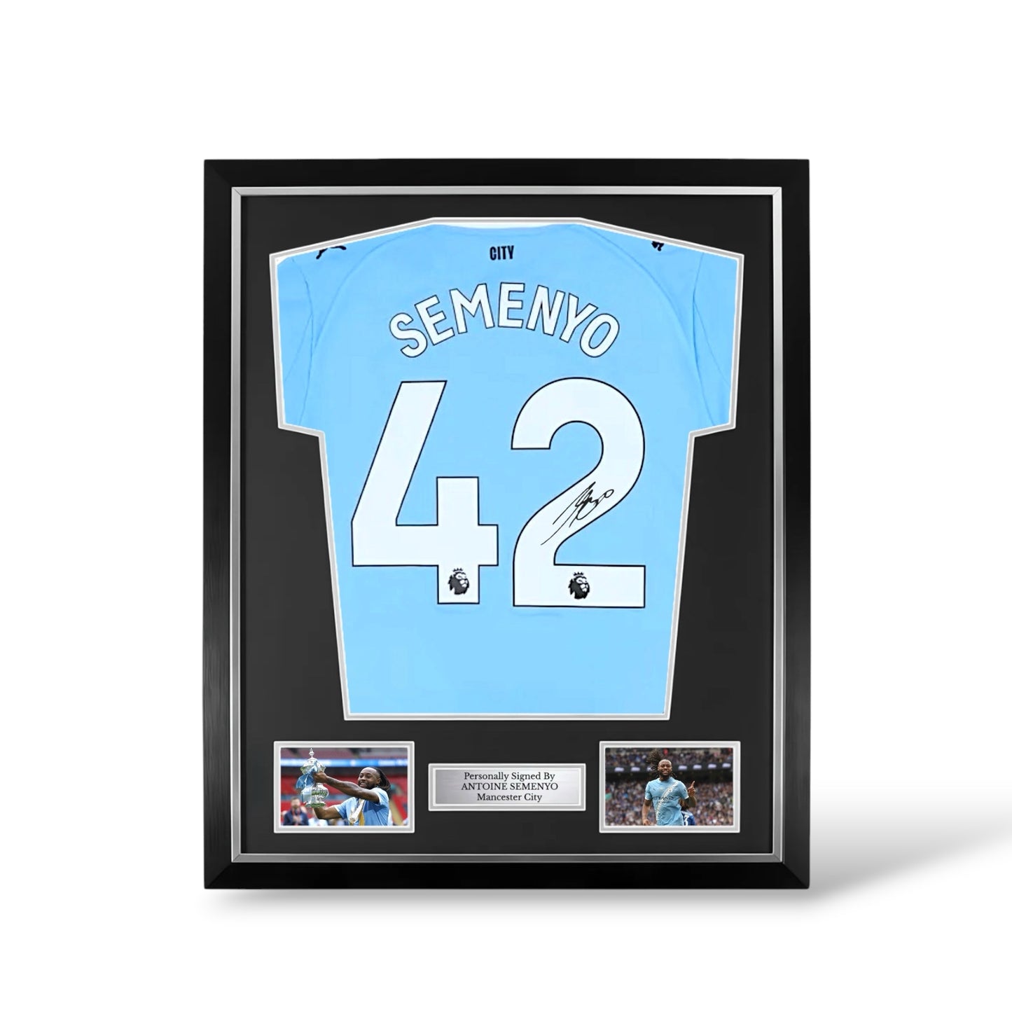 Antoine Semenyo Signed Manchester City 2025/26 Home Shirt- Deluxe Framed