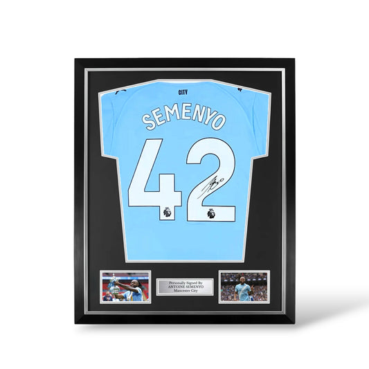 Antoine Semenyo Signed Manchester City 2025/26 Home Shirt- Deluxe Framed